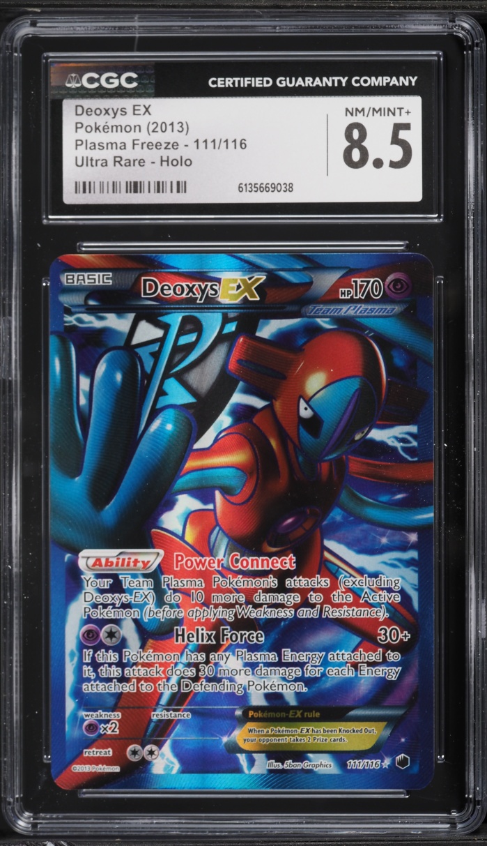 2013 Pokemon Black & White Plasma Freeze Full Art Deoxys EX #111 CGC 8.5 NM-MT+