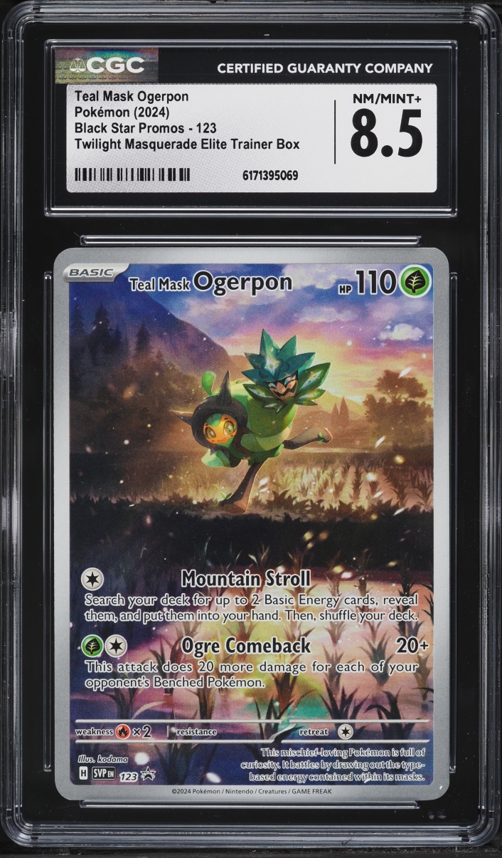 2024 Pokemon SV Promo Twilight Masquerade ETB Full Art Teal Mask Ogerpon #123 CGC 8.5 NM-MT+