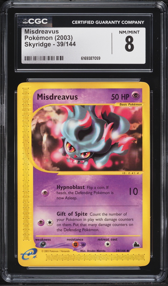 2003 Pokemon E-Card Skyridge Misdreavus #39 CGC 8 NM-MT