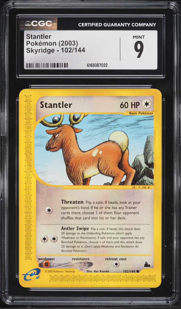 2003 Pokemon E-Card Skyridge Stantler #102 CGC 9 MINT