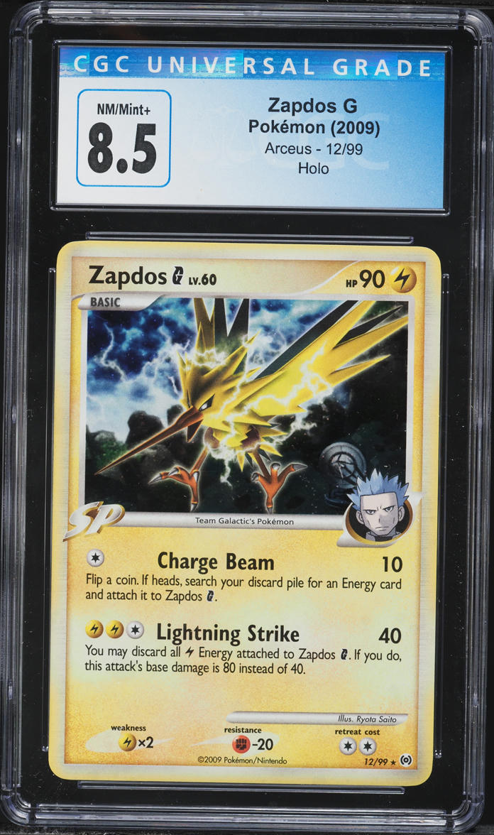2009 Pokemon Platinum Arceus Holo Zapdos G #12 CGC 8.5 NM-MT+