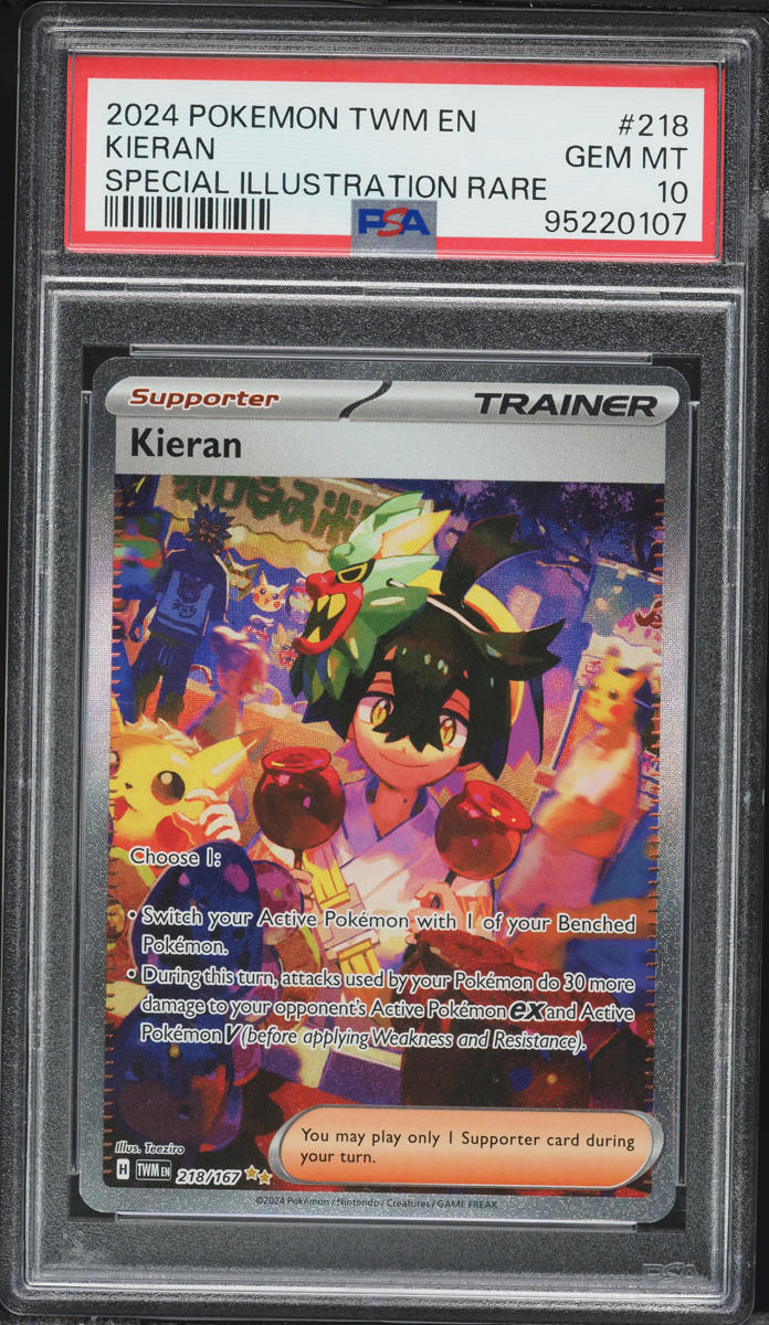 2024 Pokemon Scarlet & Violet Twilight Masquerade SIR Kieran #218 PSA 10 GEM MINT