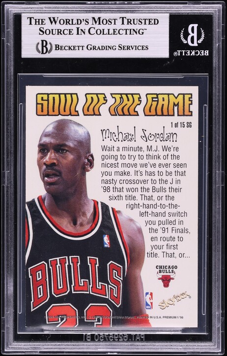1998 Skybox Premium Soul Of The Game Michael Jordan #1 BGS 8 NM-MT - Photo 2