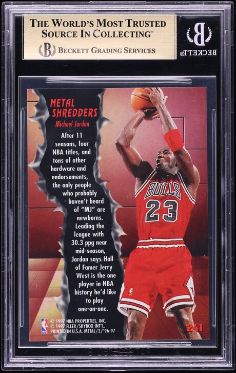 1996 Metal Shredders Michael Jordan #241 BGS 9.5 GEM MINT - Photo 2