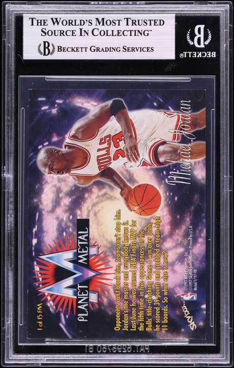 1997 Metal Universe Planet Michael Jordan #1 BGS 8.5 NM-MT+ - Photo 2