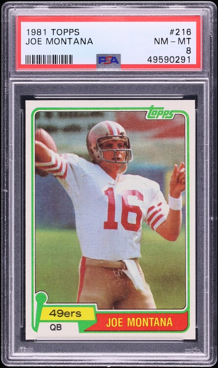 1981 Topps Football Joe Montana ROOKIE #216 PSA 8 NM-MT - Photo 1