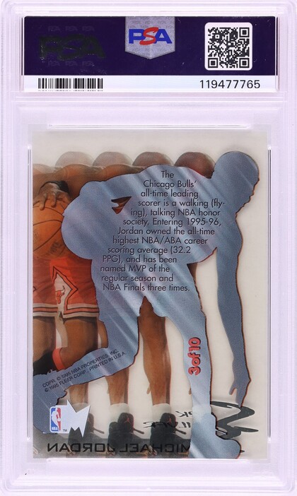 1995 Metal Slick Silver Michael Jordan #3 PSA 9 MINT - Photo 2