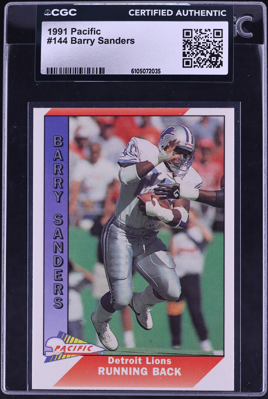 1991 Pacific Football Barry Sanders #144 CGC AUTH