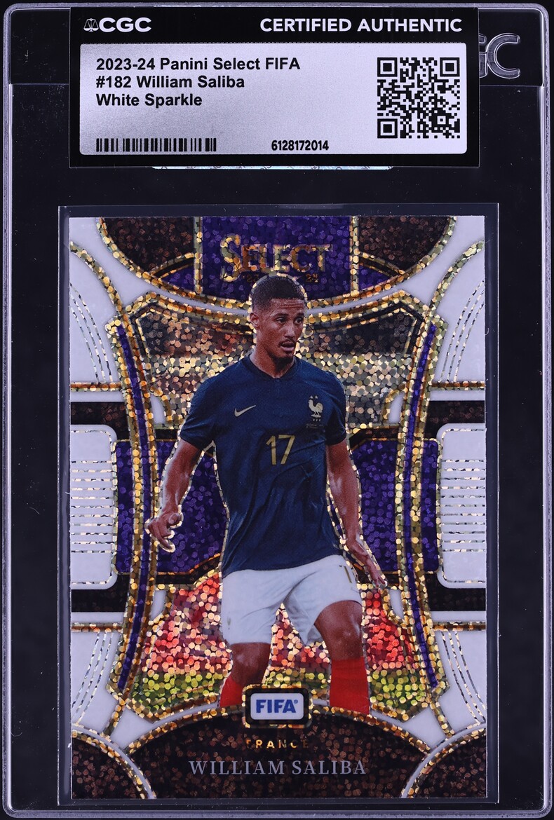 2023 Select FIFA Mezzanine White Sparkle William Saliba #182 CGC AUTH ...