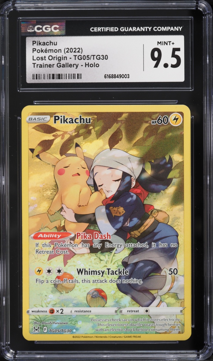 2022 Pokemon Sword & Shield Lost Origin Full Art Pikachu #TG05 CGC 9.5 MINT+
