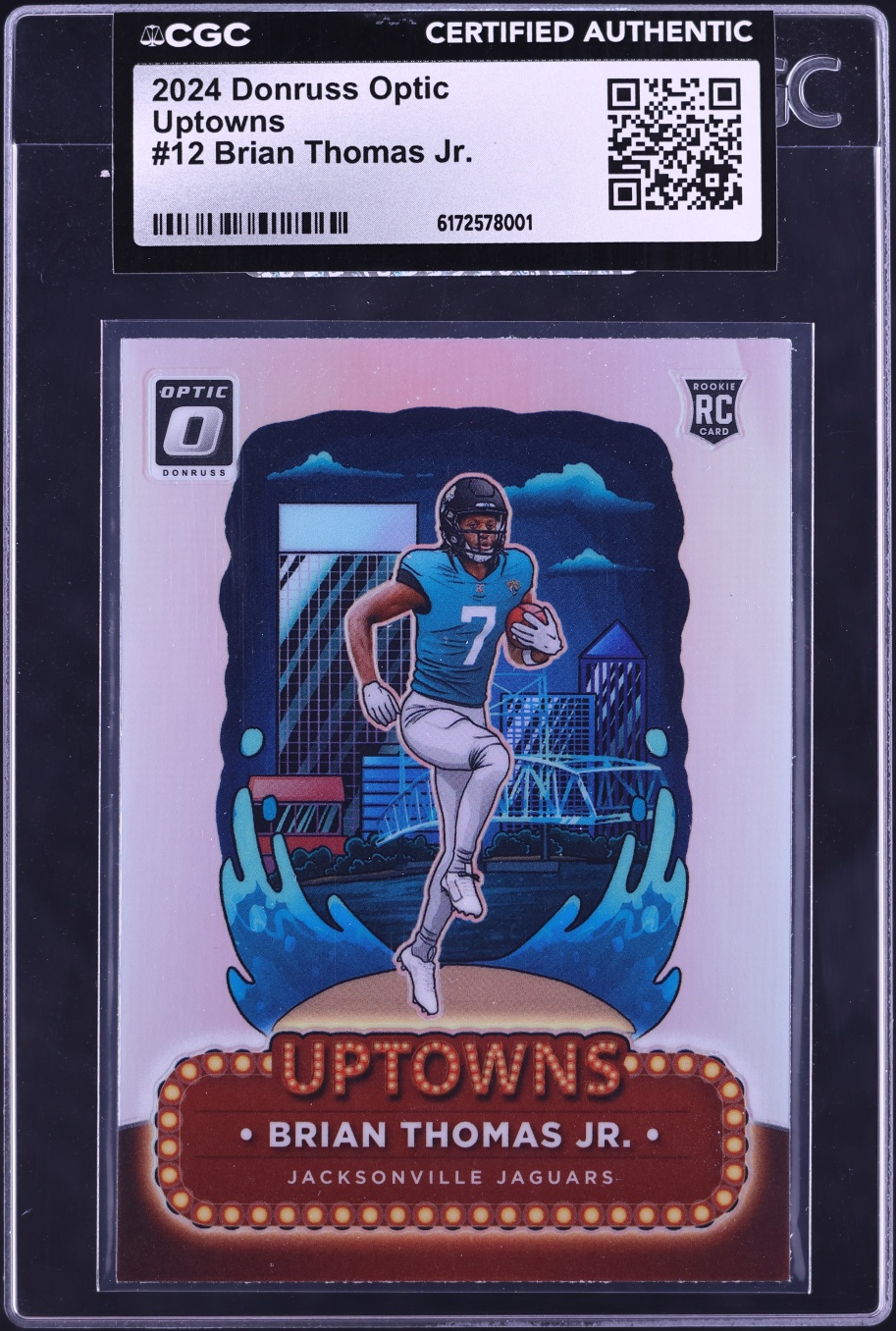2024 Donruss Optic Uptowns Prizm Brian Thomas Jr. ROOKIE #12 CGC AUTH