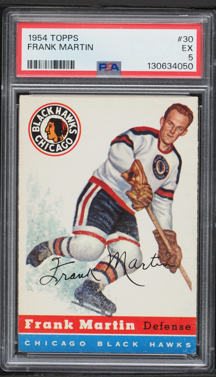 1954 Topps Hockey Frank Martin #30 PSA 5 EX