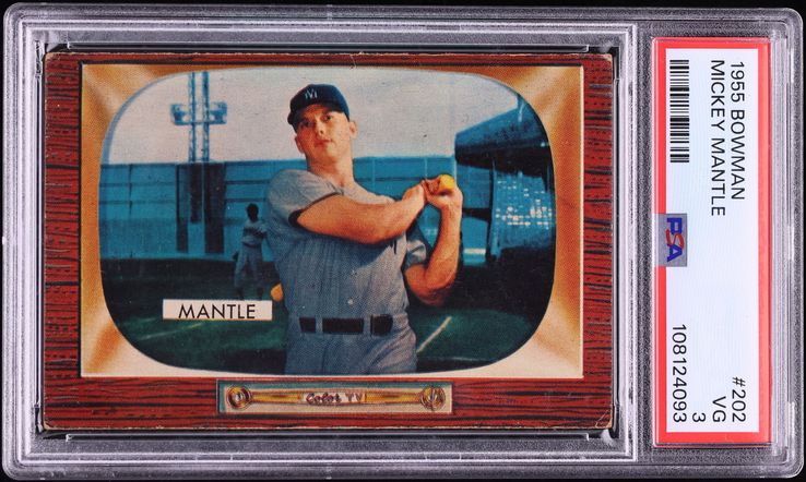 1955 Bowman Mickey Mantle #202 PSA 3 VG