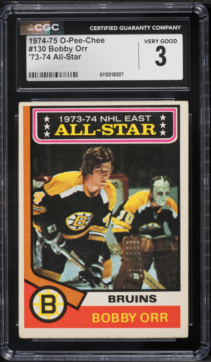 1974 O-Pee-Chee Hockey Bobby Orr ALL-STAR #130 CGC 3 VG