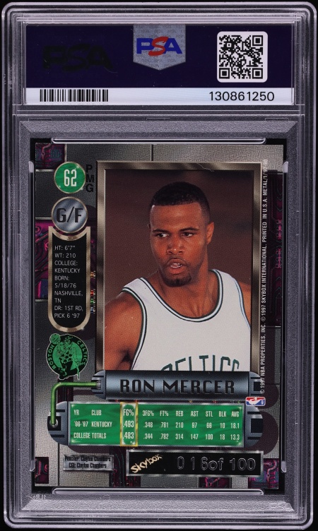 1997 Metal Universe Precious Metal Gems PMG Red Ron Mercer ROOKIE /100 #62 PSA 5 EX