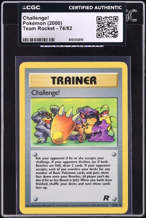 2000 Pokemon Team Rocket Challenge! #74 CGC AUTH