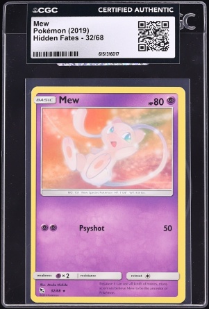 2019 Pokemon Sword & Shield Hidden Fates Mew #32 CGC AUTH
