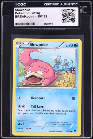 2016 Pokemon XY Breakpoint Slowpoke #19 CGC AUTH