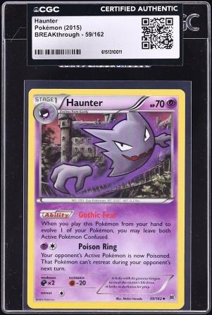 2015 Pokemon XY BREAKthrough Haunter #59 CGC AUTH