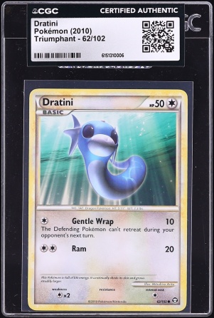 2010 Pokemon HeartGold & SoulSilver Triumphant Dratini #62 CGC AUTH