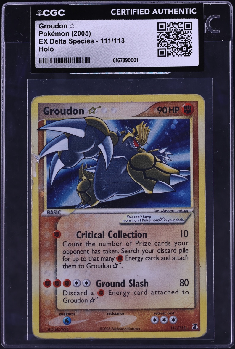 2005 Pokemon EX Delta Species Holo Groudon Gold Star #111 CGC AUTH