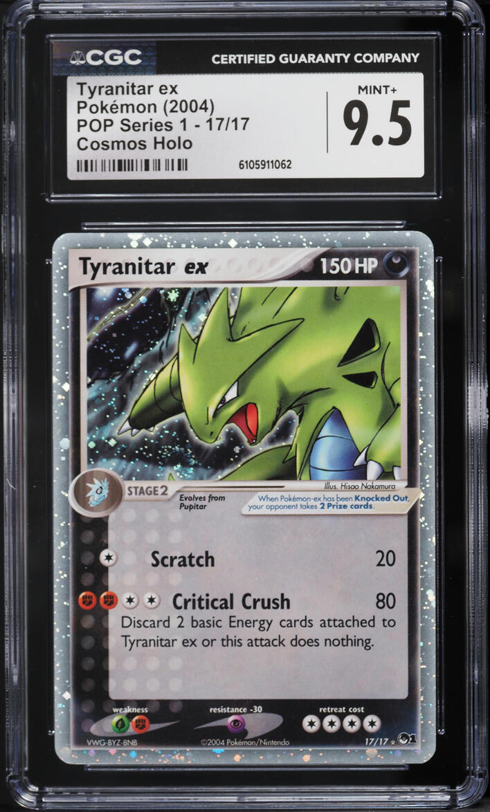 2004 Pokemon POP Series 1 Cosmos Holo Tyranitar ex #17 CGC 9.5 MINT+
