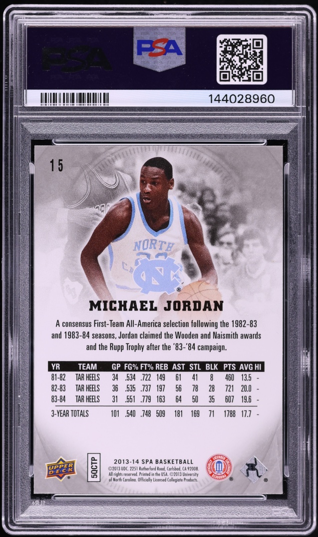 2013 SP Authentic Michael Jordan #15 PSA 10 GEM MINT