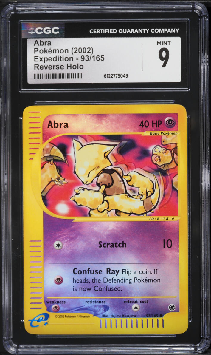 2002 Pokemon Expedition Reverse Holo Abra #93 CGC 9 MINT