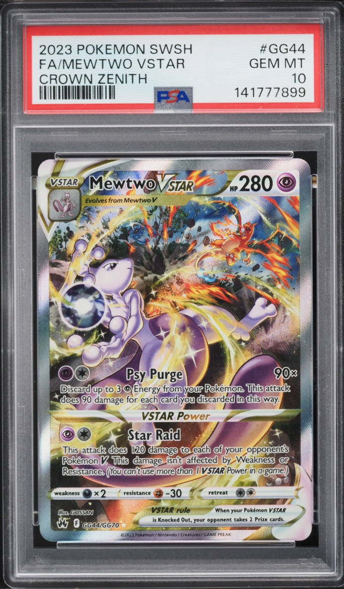 2023 Pokemon Sword & Shield Crown Zenith Alt Art Mewtwo VSTAR #GG44 PSA 10 GEM MINT