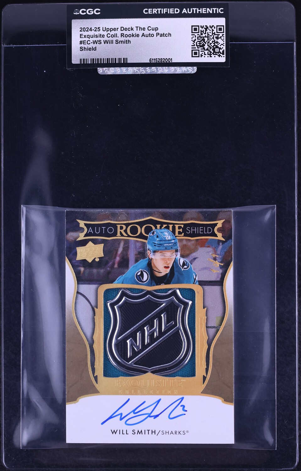 2024 Upper Deck The Cup Exquisite Collection Shield Will Smith ROOKIE PATCH AUTO 1/1 CGC AUTH