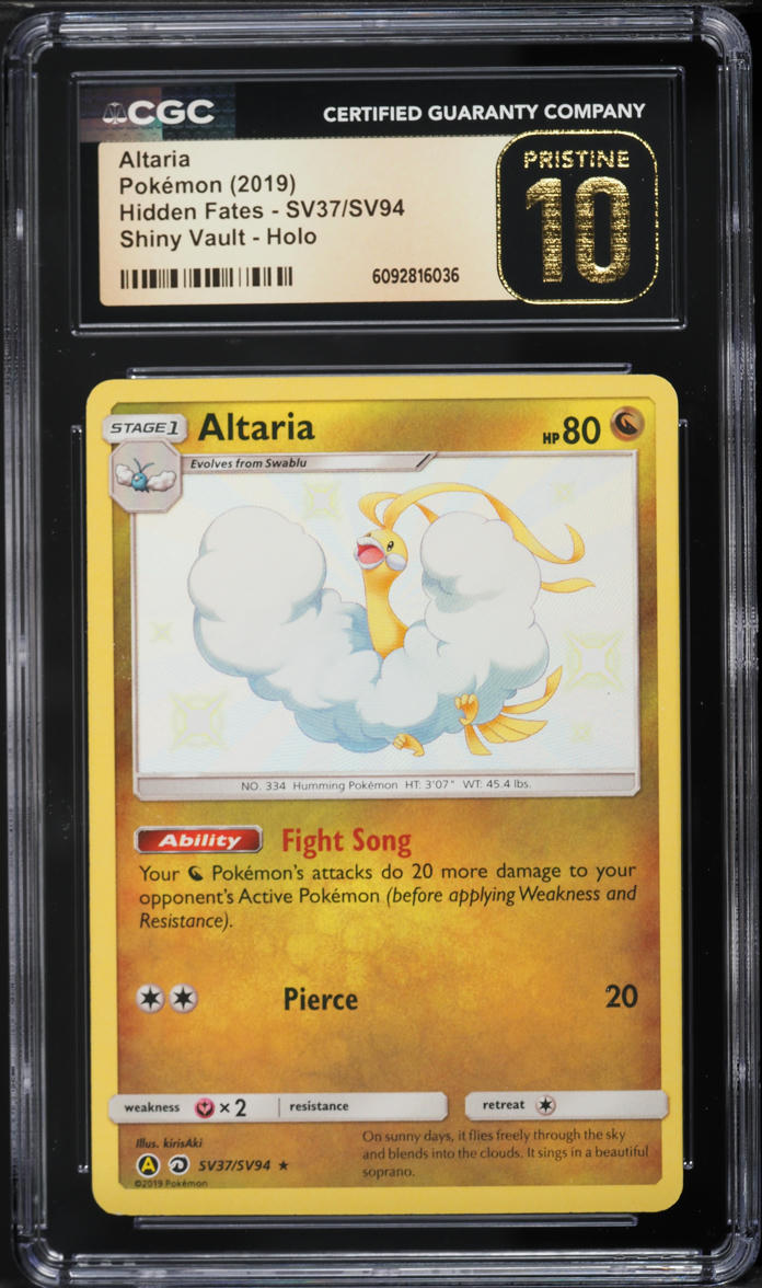 2019 Pokemon Sun & Moon Hidden Fates Vault Shiny Holo Altaria #SV37 CGC 10 PRISTINE