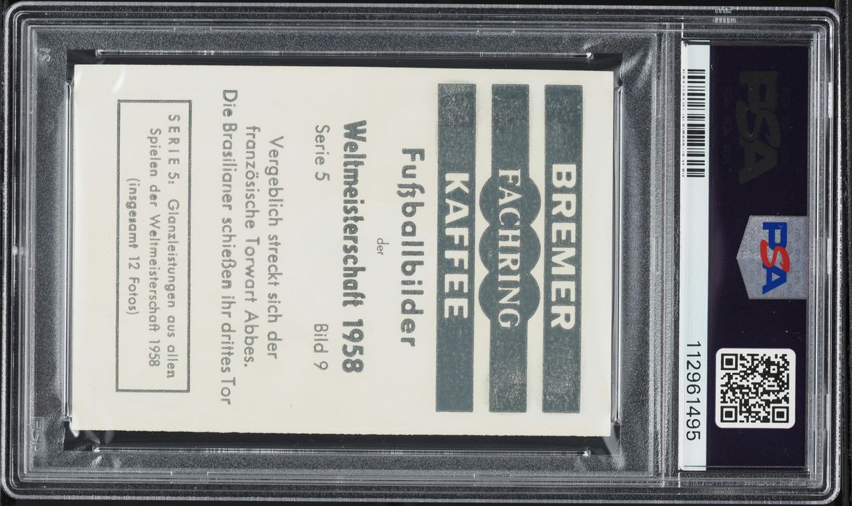 1958 Bremer Fachring Fussballbilder Weltmeisterschaft Pele ROOKIE #9 PSA 6 EXMT