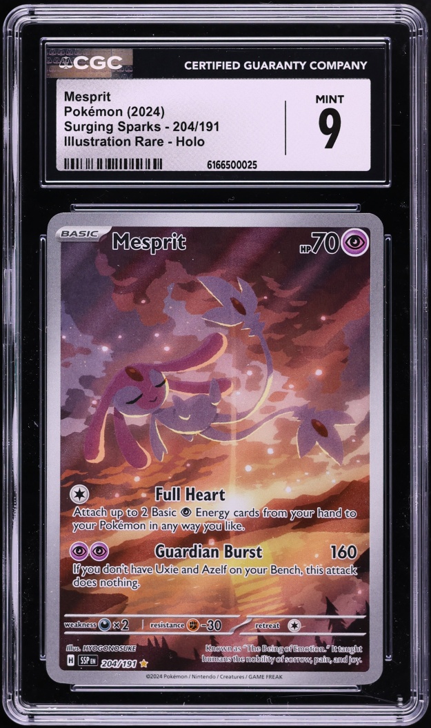 2024 Pokemon Scarlet & Violet Surging Sparks IR Mesprit #204 CGC 9 MINT