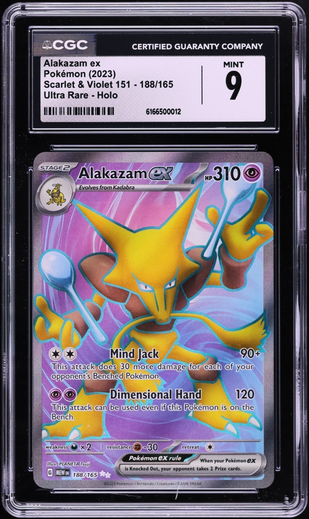 2023 Pokemon Scarlet & Violet 151 Full Art Alakazam ex #188 CGC 9 MINT