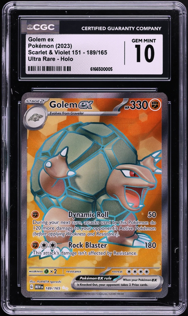 2023 Pokemon Scarlet & Violet 151 Full Art Golem ex #189 CGC 10 GEM MINT
