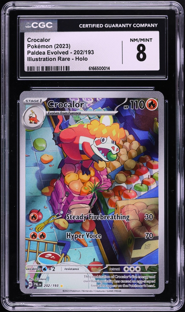 2023 Pokemon Scarlet & Violet Paldea Evolved IR Crocalor #202 CGC 8 NM-MT