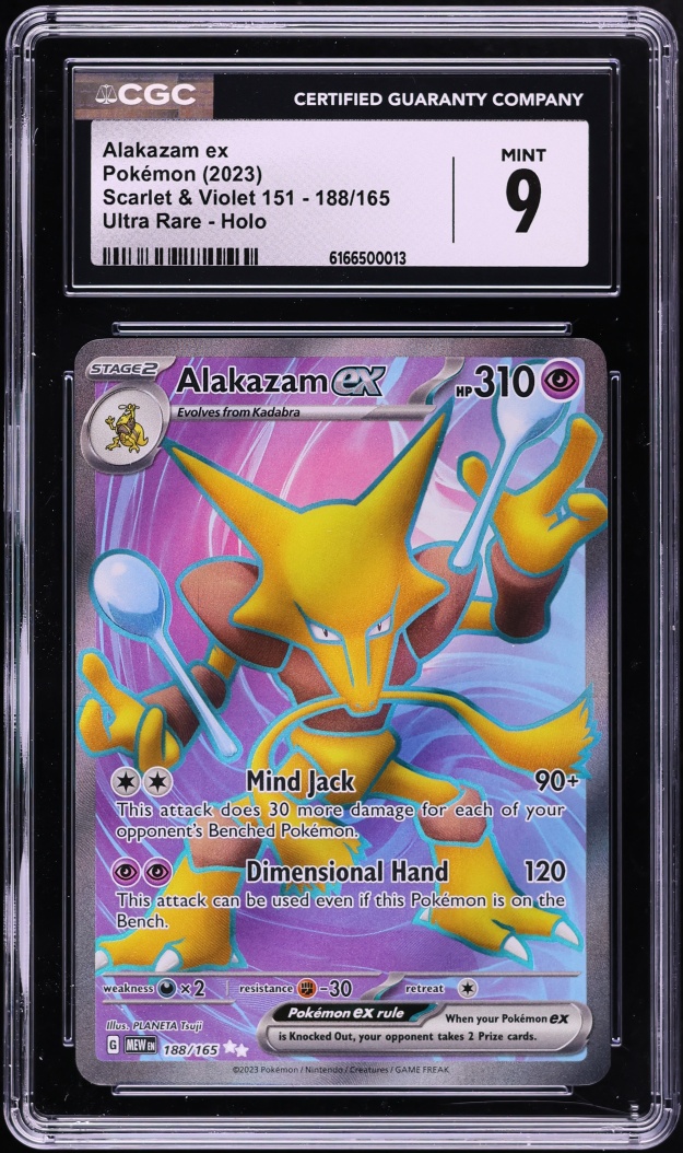 2023 Pokemon Scarlet & Violet 151 Full Art Alakazam Ex #188 CGC 9 MINT
