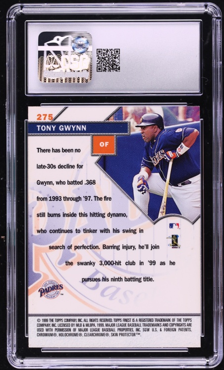 1999 Finest w/ Coating Tony Gwynn #275 CGC 8 NM-MT
