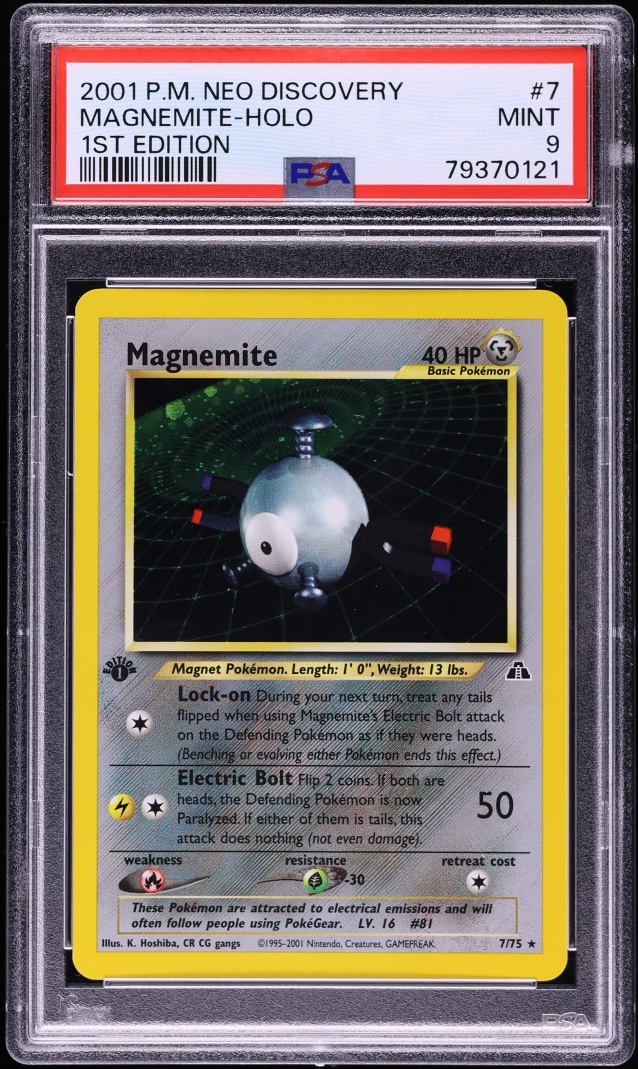 2001 Pokemon Neo Discovery 1st Edition Holo Magnemite #7 PSA 9 MINT