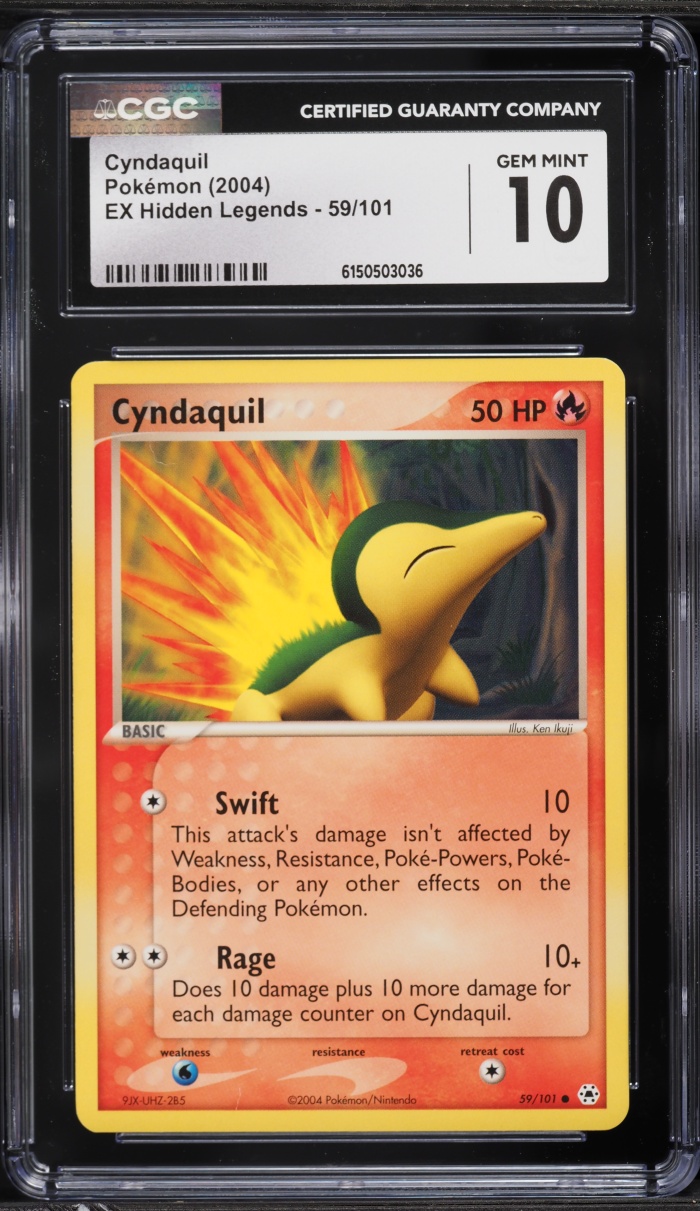 2004 Pokemon EX Hidden Legends Cyndaquil #59 CGC 10 GEM MINT