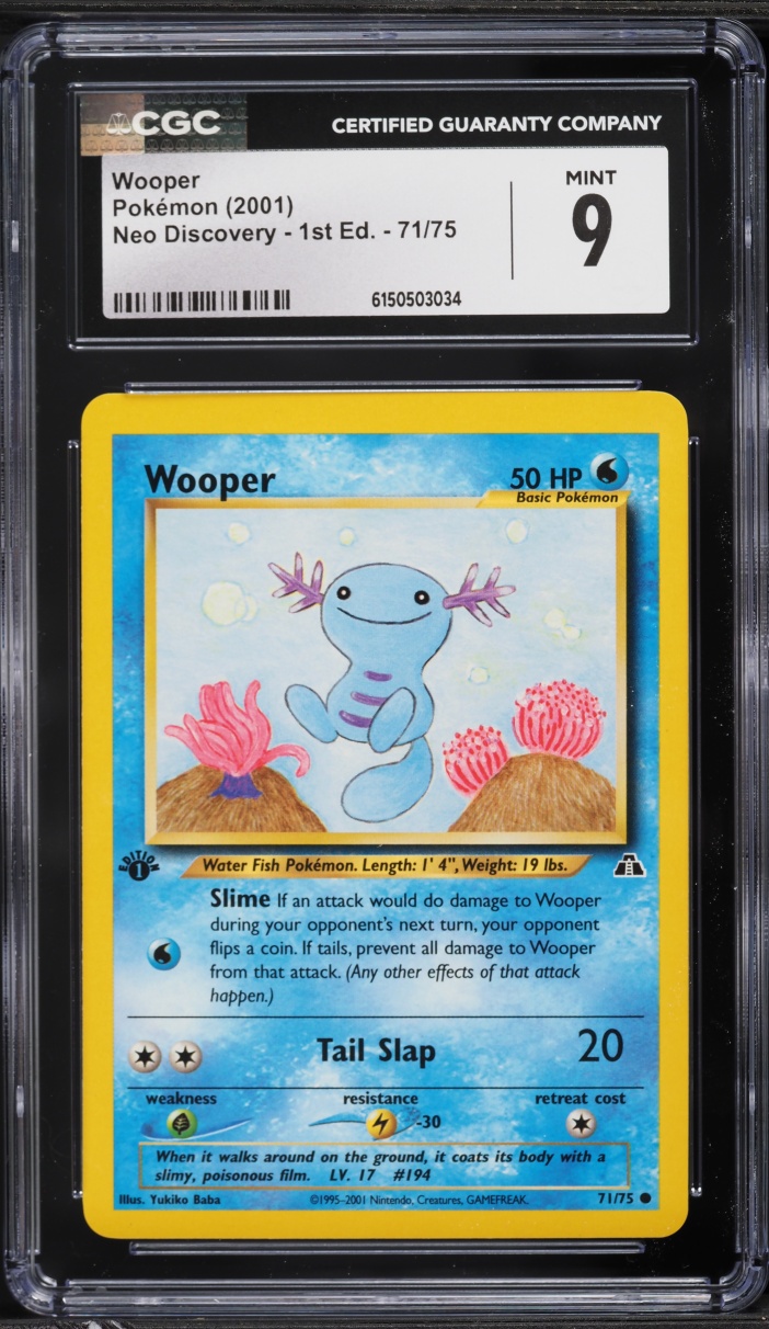 2001 Pokemon Neo Discovery 1st Edition Wooper #71 CGC 9 MINT
