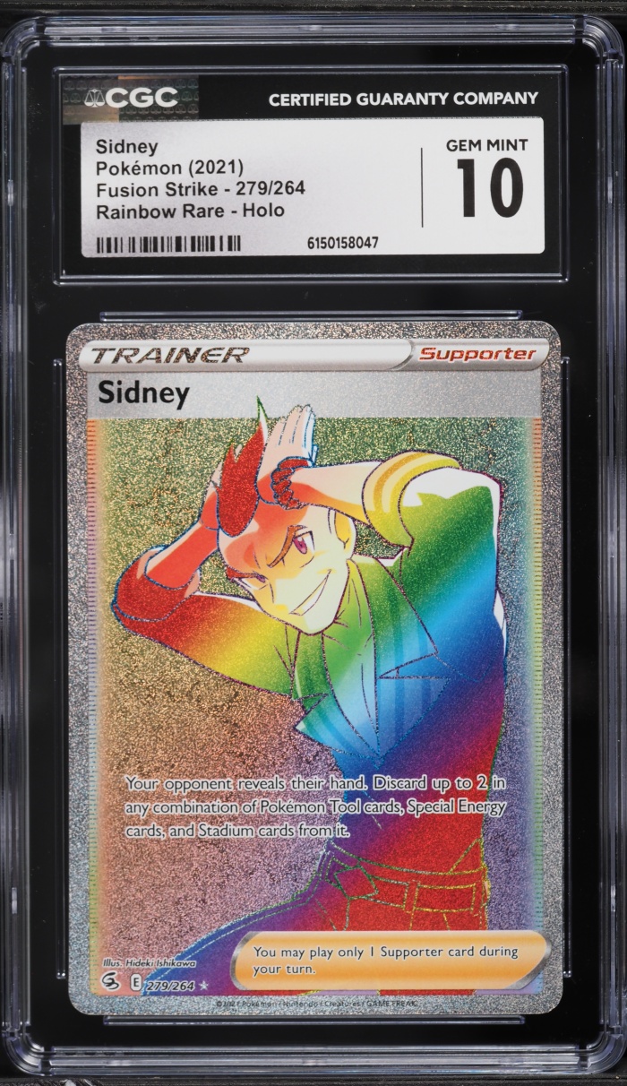 2021 Pokemon Sword & Shield Fusion Strike Rainbow Rare Sidney #279 CGC 10 GEM MINT