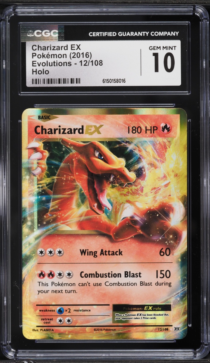 2016 Pokemon XY Evolutions Holo Charizard EX #12 CGC 10 GEM MINT