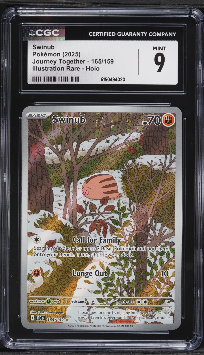 2025 Pokemon Scarlet & Violet Journey Together IR Swinub #165 CGC 9 MINT