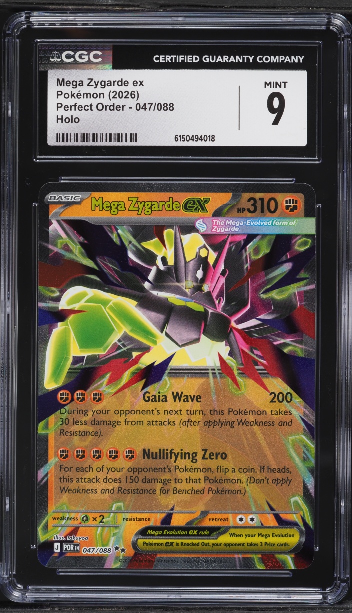 2026 Pokemon Mega Evolution Perfect Order Holo Mega Zygarde Ex #047 CGC 9 MINT