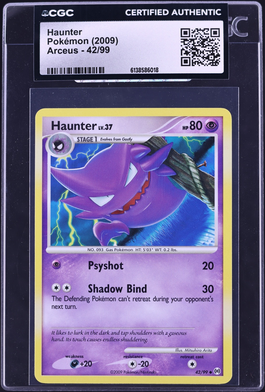 2009 Pokemon Platinum Arceus Haunter #42 CGC AUTH