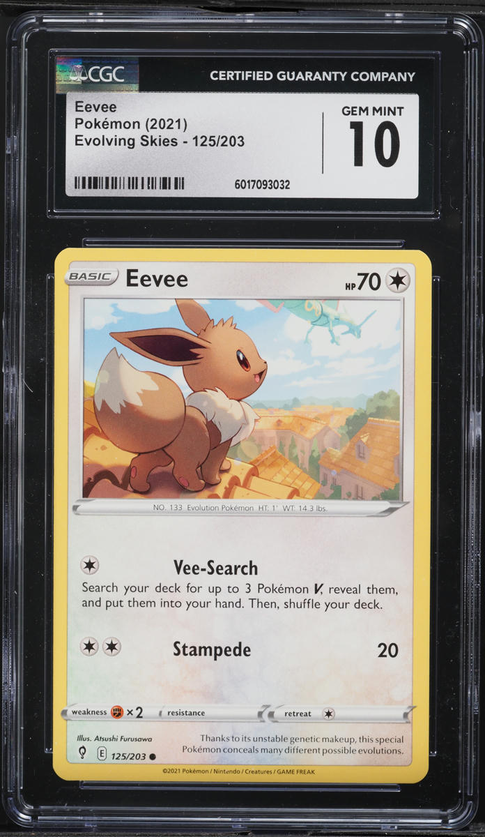 2021 Pokemon Evolving Skies Eevee #125 CGC 10 GEM MINT