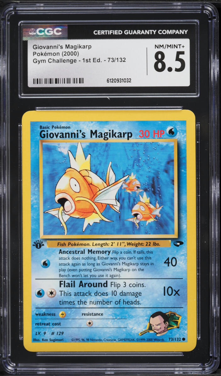 2000 Pokemon Gym Challenge 1st Edition Giovanni's Magikarp #73 CGC 8.5 NM-MT+