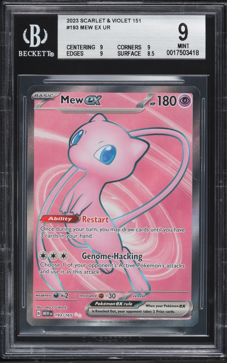 2023 Pokemon Scarlet & Violet 151 Full Art Mew ex #193 BGS 9 MINT