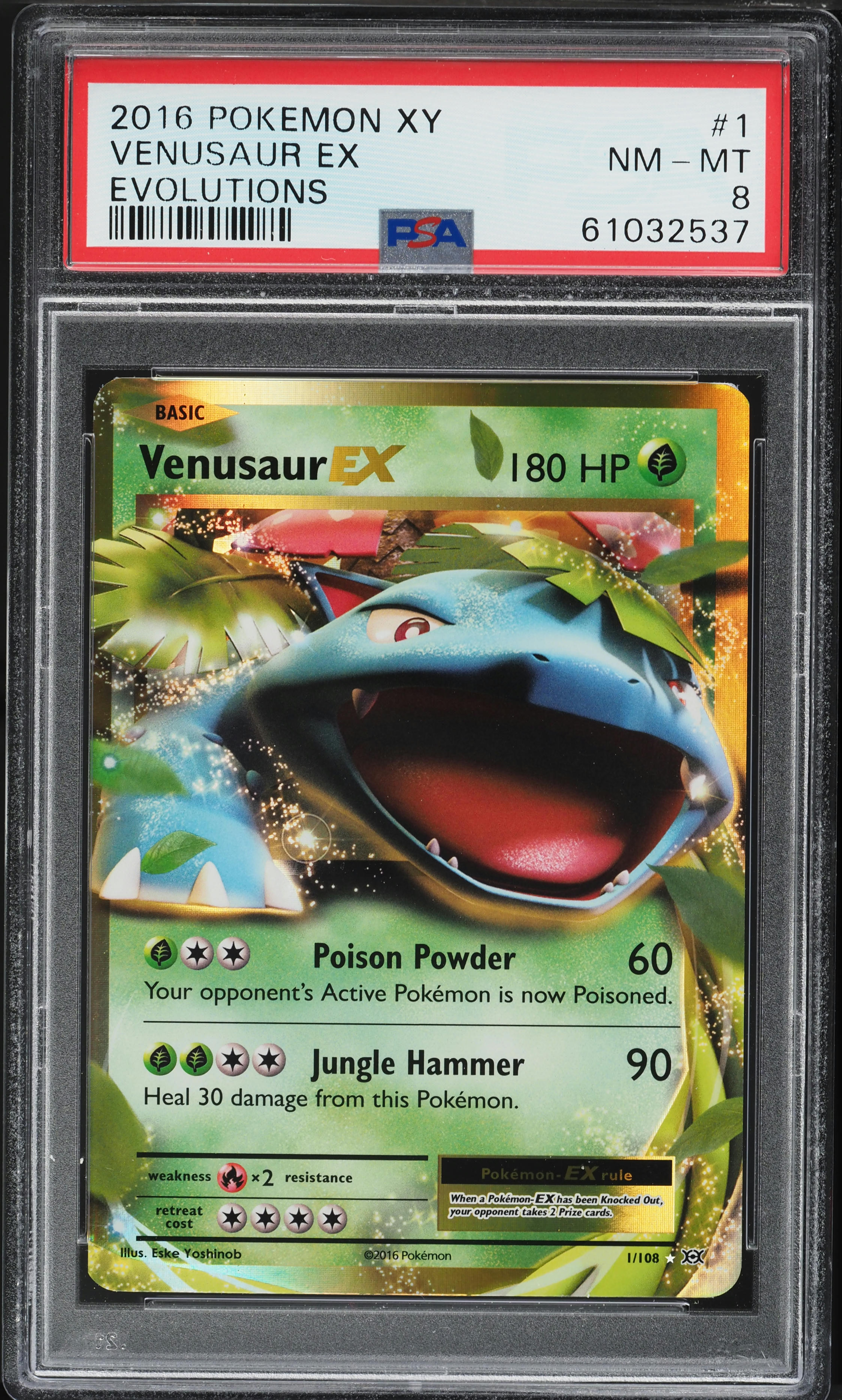 2016 Pokemon XY Evolutions Venusaur EX #1 PSA 8 NM-MT